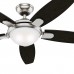 54 inch Contemporary Ceiling Fan in Brushed Nickel with LED Light and Remote Control (Refurbished) CC5C94C76